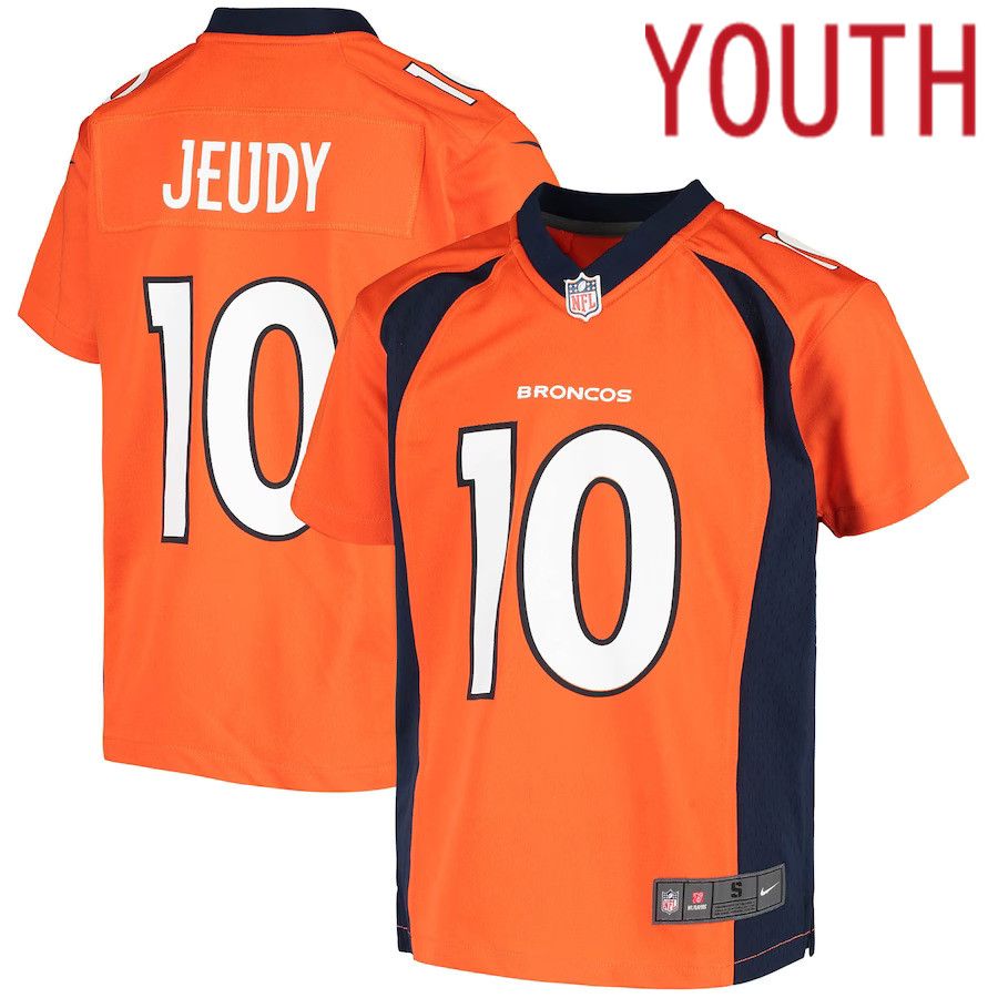Youth Denver Broncos #10 Jerry Jeudy Nike Orange Game NFL Jersey->youth nfl jersey->Youth Jersey